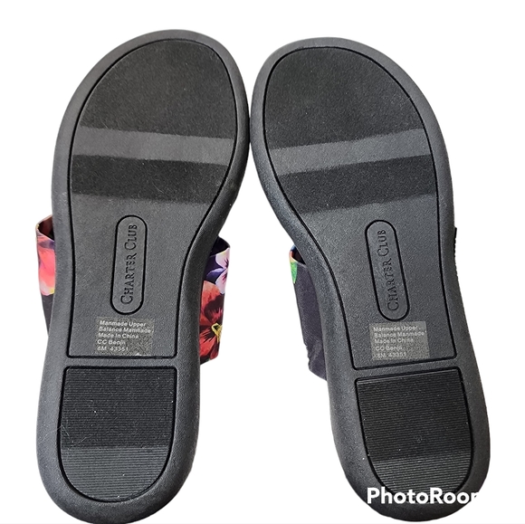SANDALS CHARTER CLUB Benjii Fabric Cushioned Flip Flops Sz 8M - Picture 4 of 16